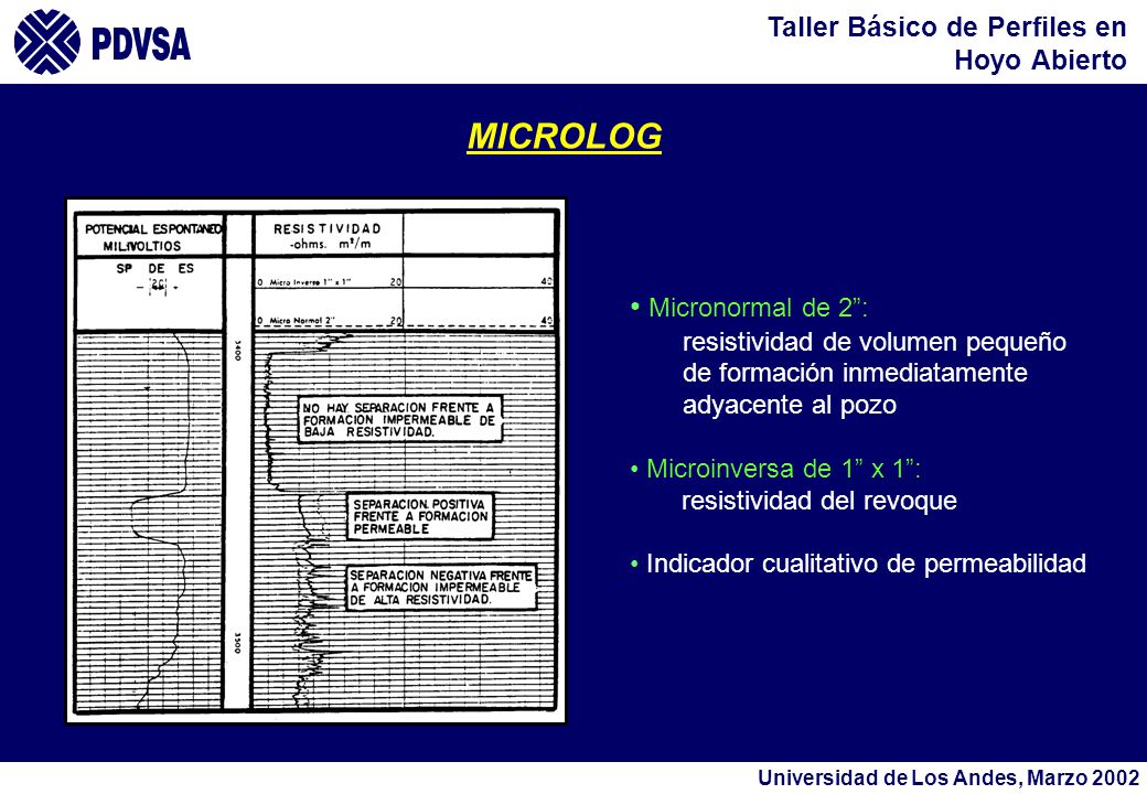 MICROLOG Micronormal de 2 : resistividad de volumen pequeño