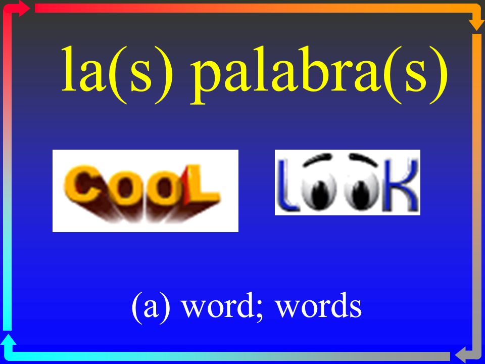 la(s) palabra(s) (a) word; words