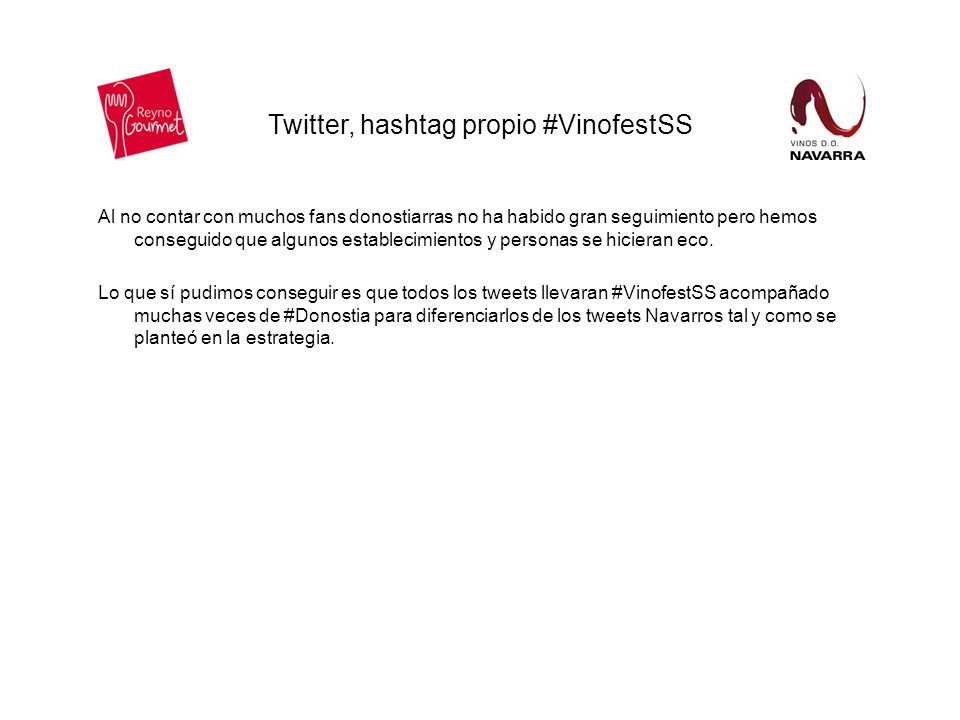 Twitter, hashtag propio #VinofestSS