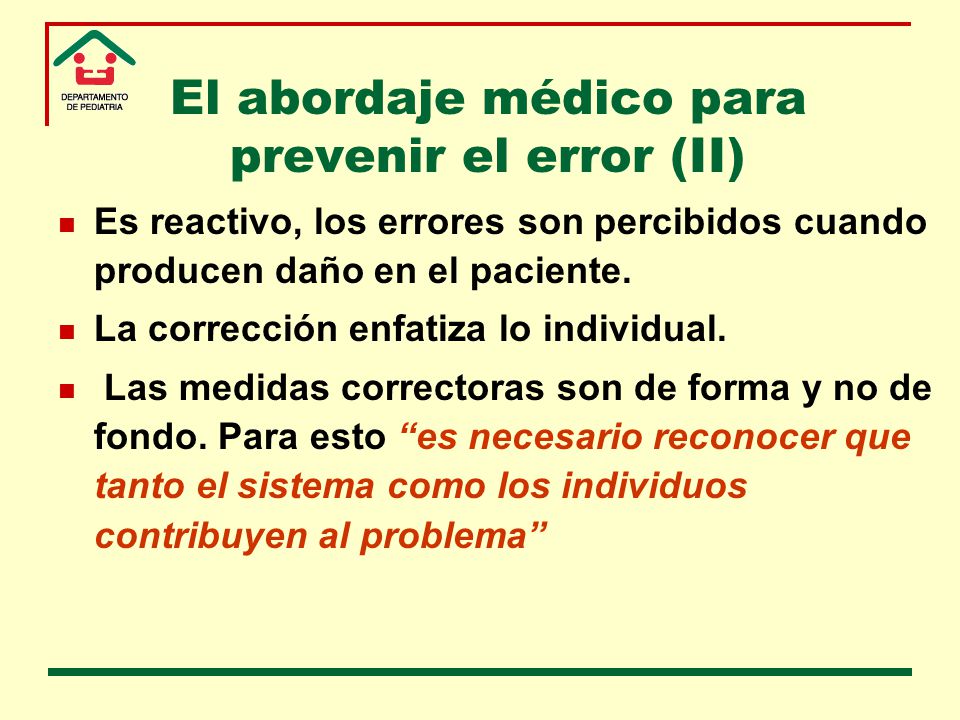 El abordaje médico para prevenir el error (II)