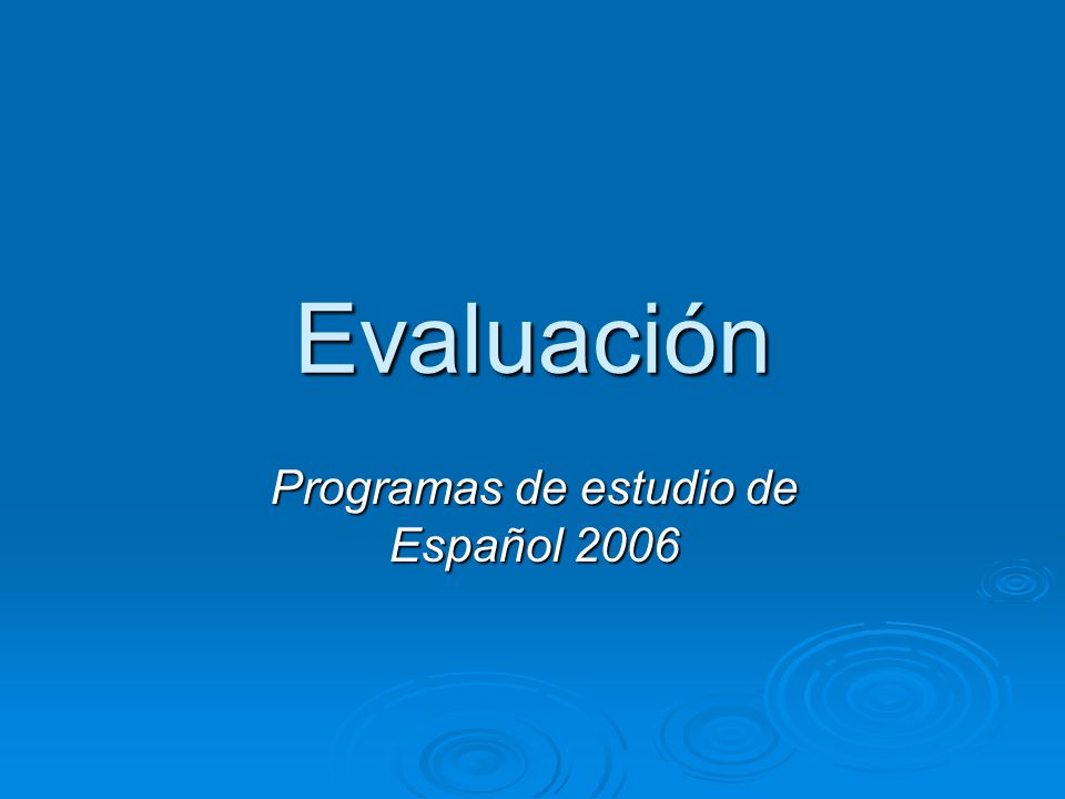 Programas de estudio de Español 2006