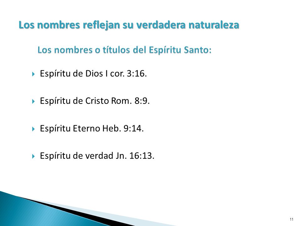 Los nombres o títulos del Espíritu Santo: