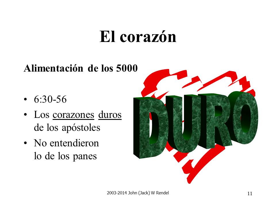 El corazón DURO Alimentación de los :30-56