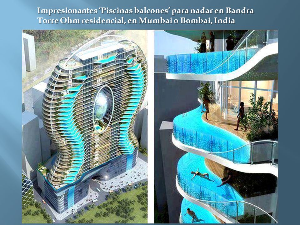 Impresionantes ‘Piscinas balcones’ para nadar en Bandra Torre Ohm residencial, en Mumbai o Bombai, India