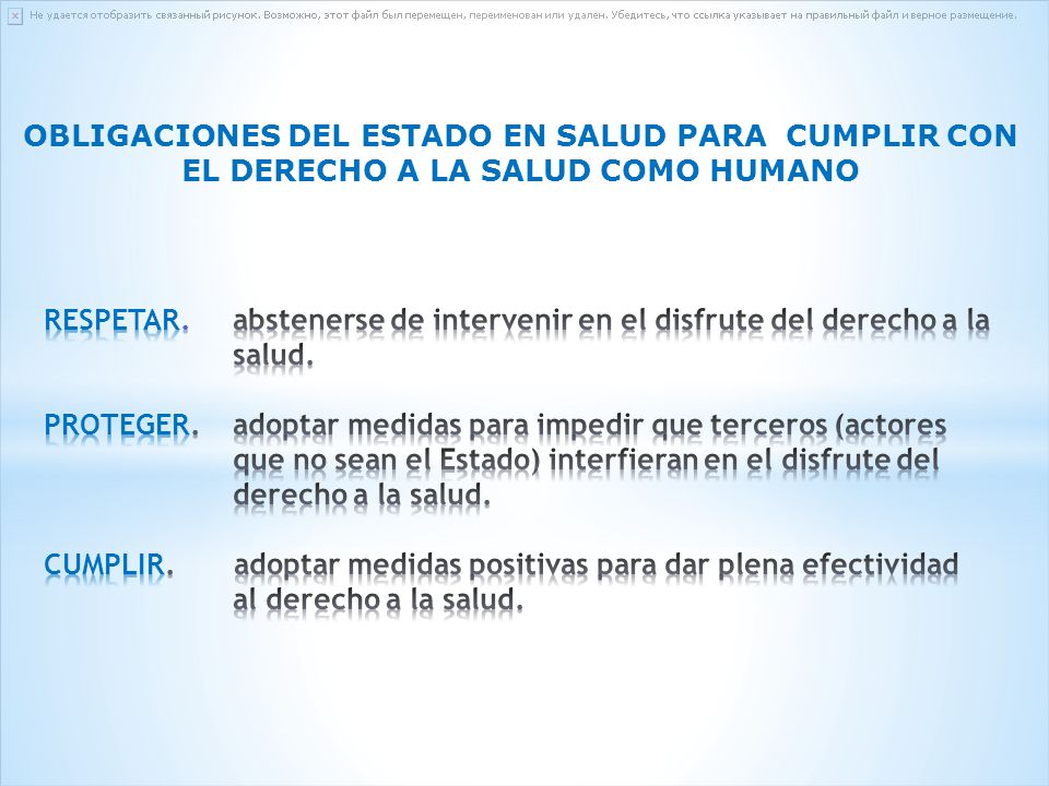 OBLIGACIONES DEL ESTADO EN SALUD PARA CUMPLIR CON EL DERECHO A LA SALUD COMO HUMANO