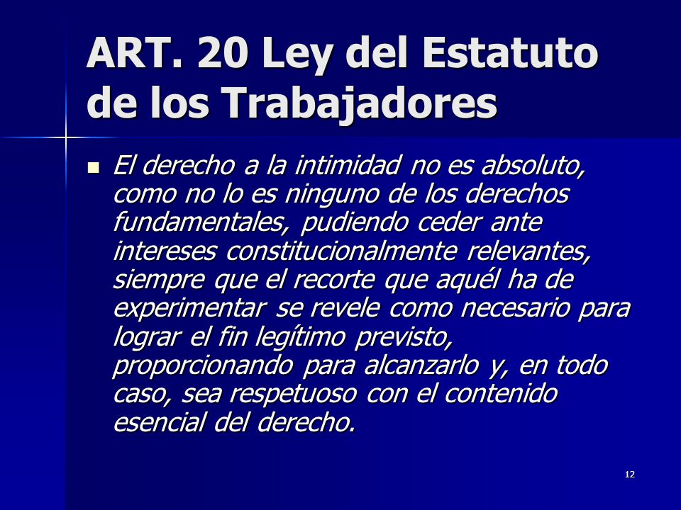 ART. 20 Ley del Estatuto de los Trabajadores