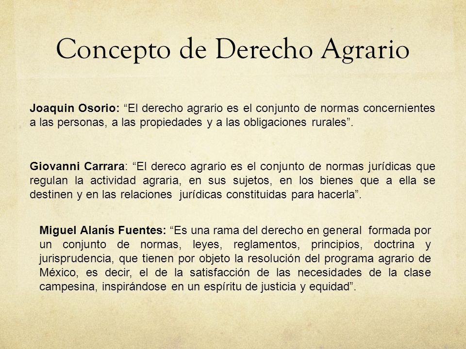 Concepto de Derecho Agrario