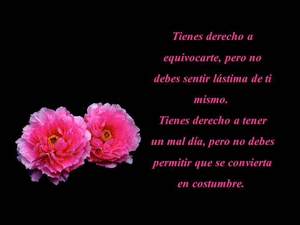 Tienes derecho a equivocarte, pero no debes sentir lástima de ti mismo.