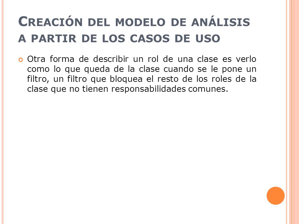 Creación del modelo de análisis a partir de los casos de uso