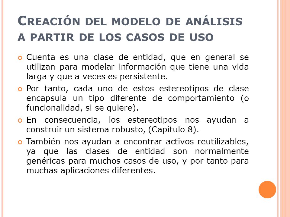 Creación del modelo de análisis a partir de los casos de uso