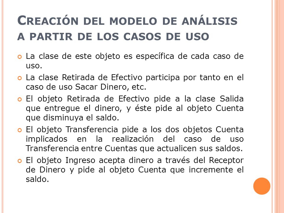 Creación del modelo de análisis a partir de los casos de uso