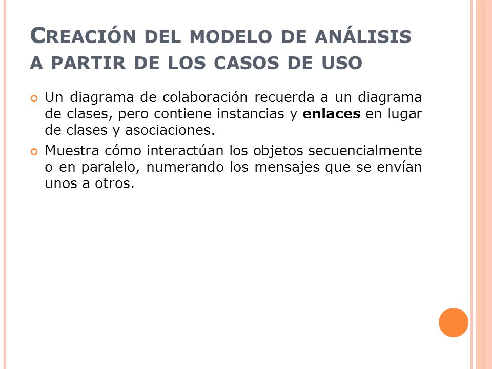 Creación del modelo de análisis a partir de los casos de uso