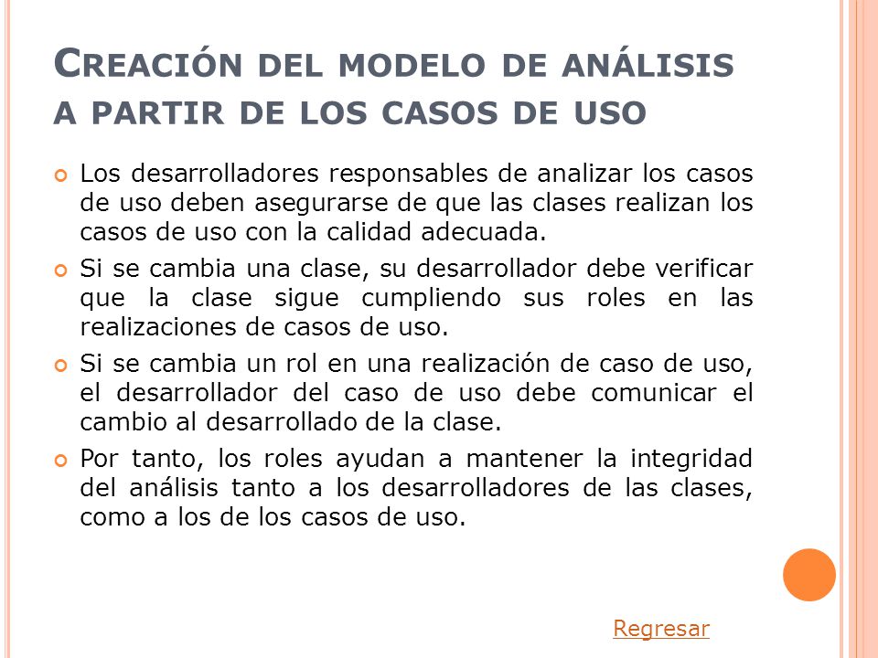 Creación del modelo de análisis a partir de los casos de uso