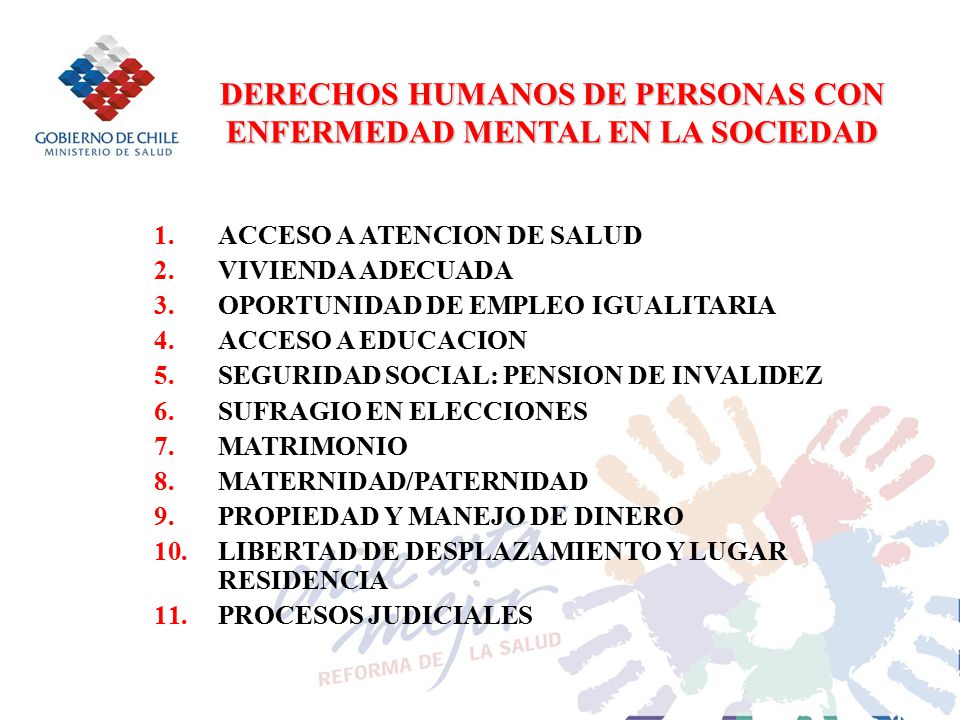 DERECHOS HUMANOS DE PERSONAS CON ENFERMEDAD MENTAL EN LA SOCIEDAD