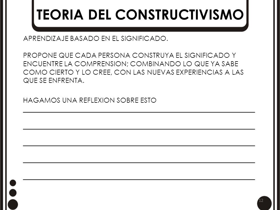 TEORIA DEL CONSTRUCTIVISMO
