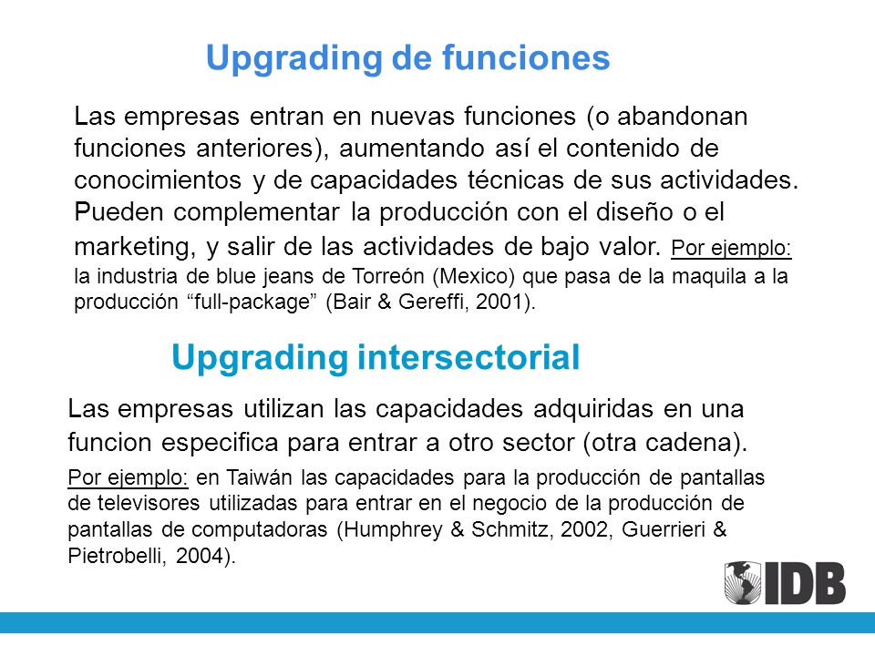 Upgrading intersectorial