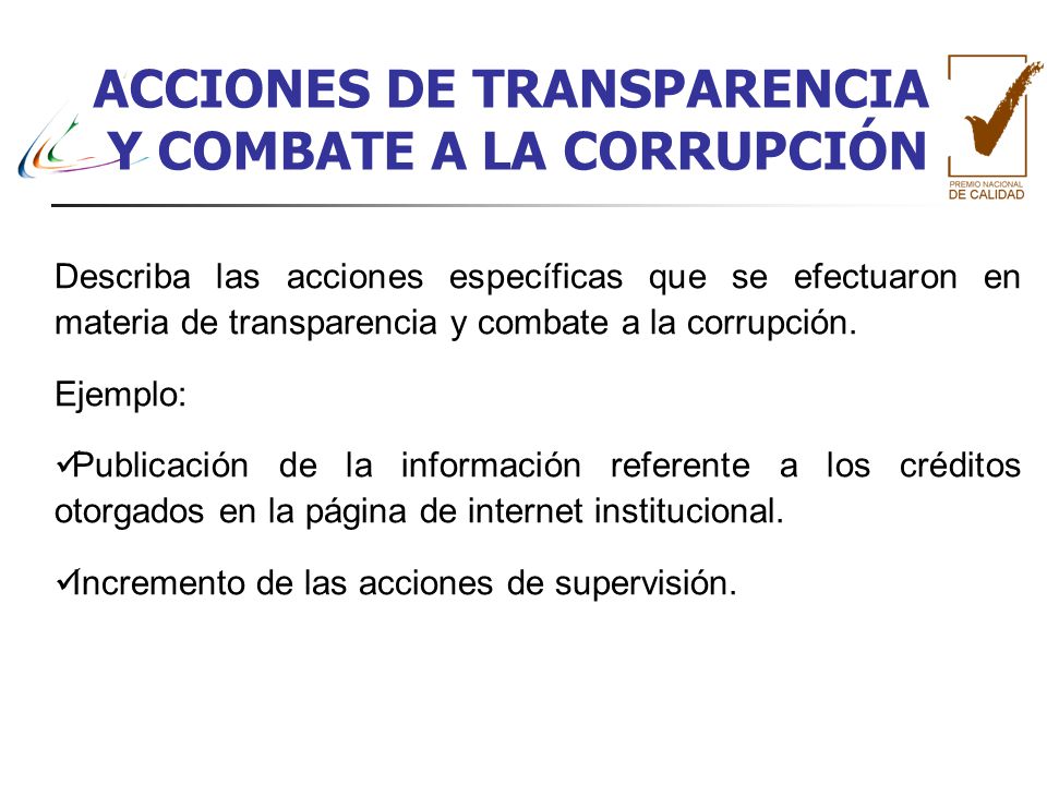 ACCIONES DE TRANSPARENCIA Y COMBATE A LA CORRUPCIÓN