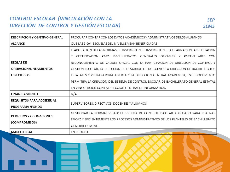 CONTROL ESCOLAR (VINCULACIÓN CON LA DIRECCIÓN DE CONTROL Y GESTIÓN ESCOLAR)