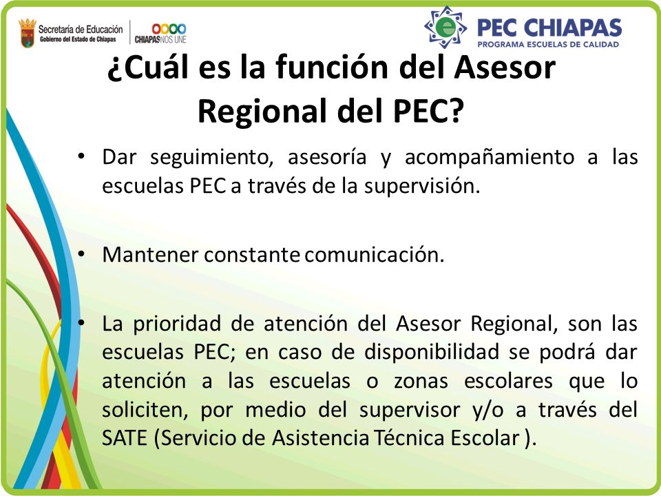 ¿Cuál es la función del Asesor Regional del PEC