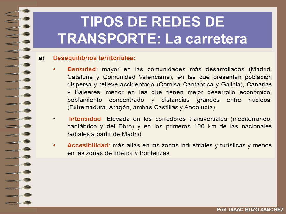 TIPOS DE REDES DE TRANSPORTE: La carretera