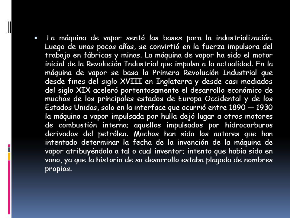 La máquina de vapor sentó las bases para la industrialización