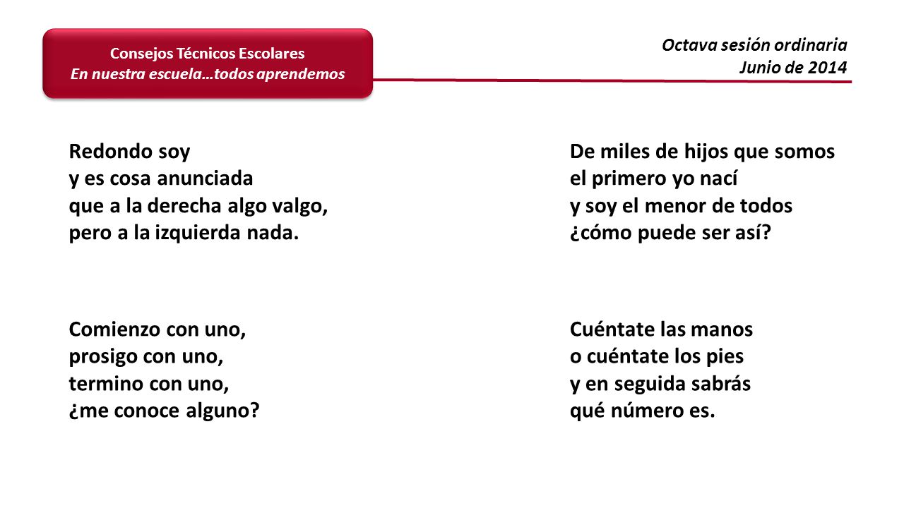 Redondo soy y es cosa anunciada. que a la derecha algo valgo, pero a la izquierda nada.