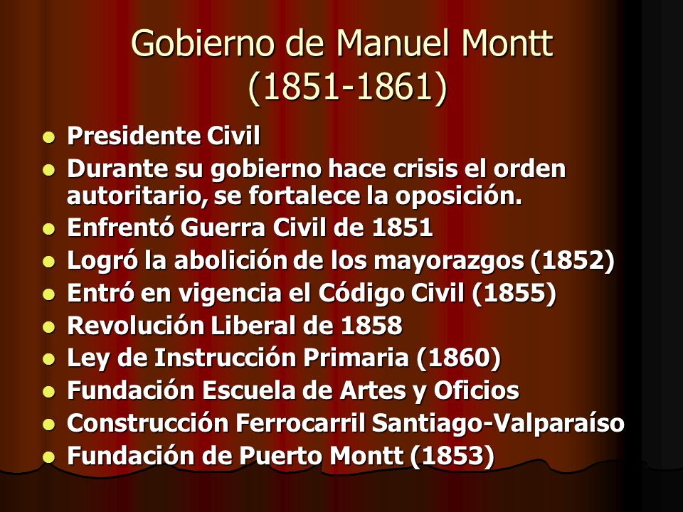 Gobierno de Manuel Montt ( )