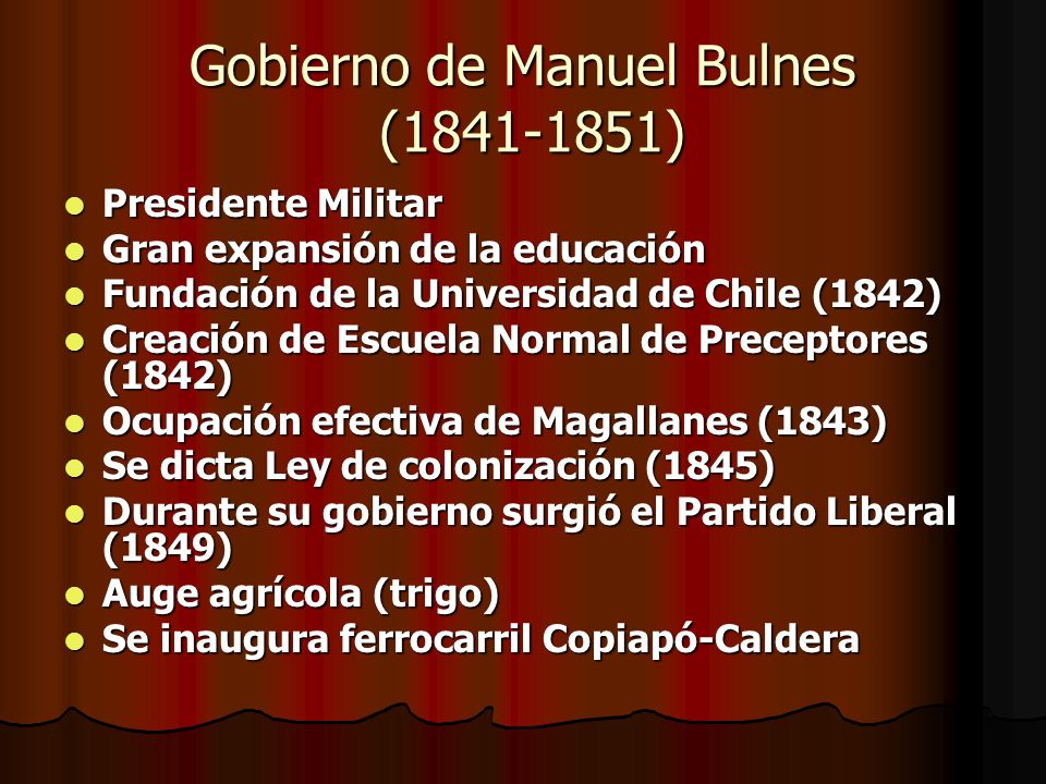 Gobierno de Manuel Bulnes ( )