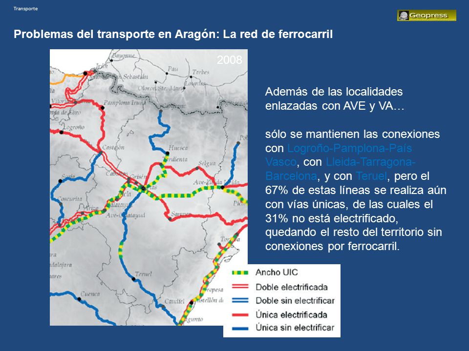 Problemas del transporte en Aragón: La red de ferrocarril