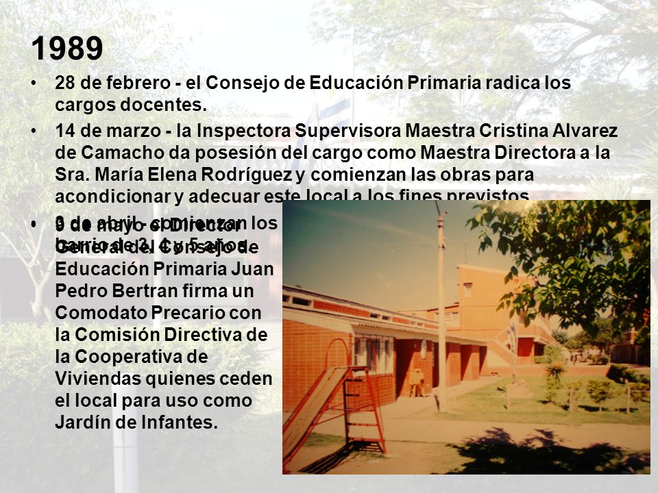 de febrero - el Consejo de Educación Primaria radica los cargos docentes.
