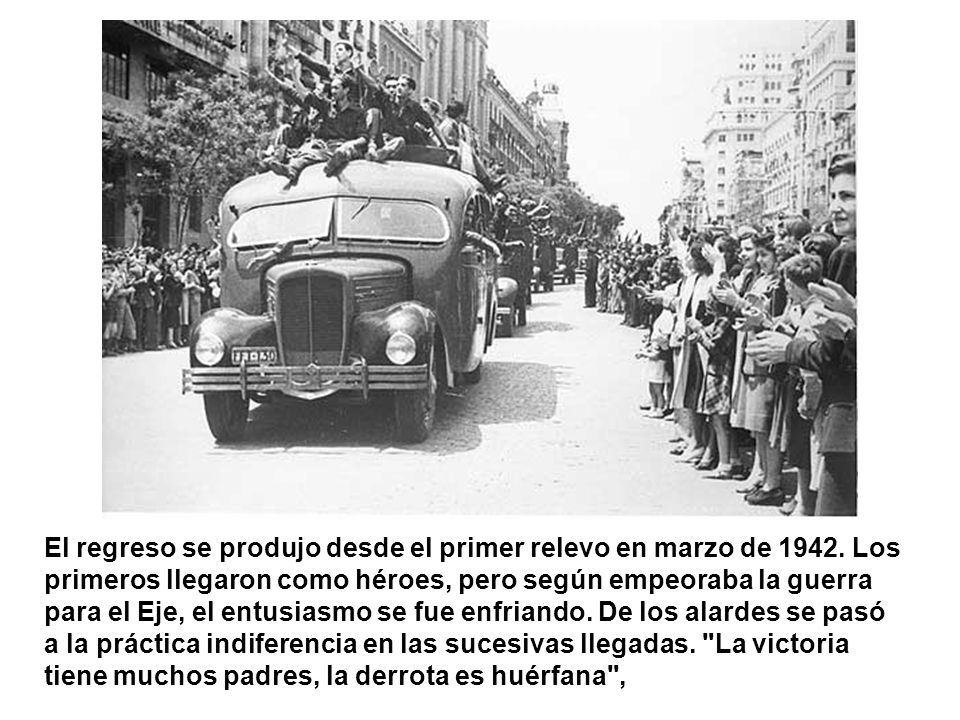 El regreso se produjo desde el primer relevo en marzo de 1942
