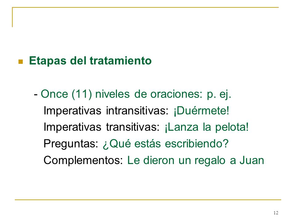 Etapas del tratamiento