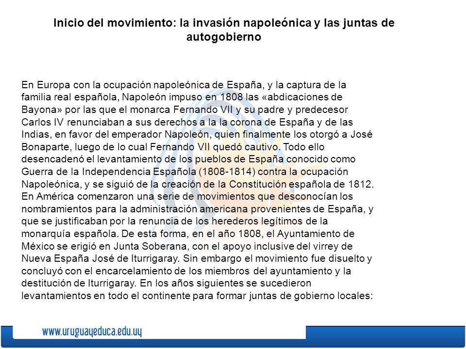 Inicio del movimiento: la invasión napoleónica y las juntas de autogobierno