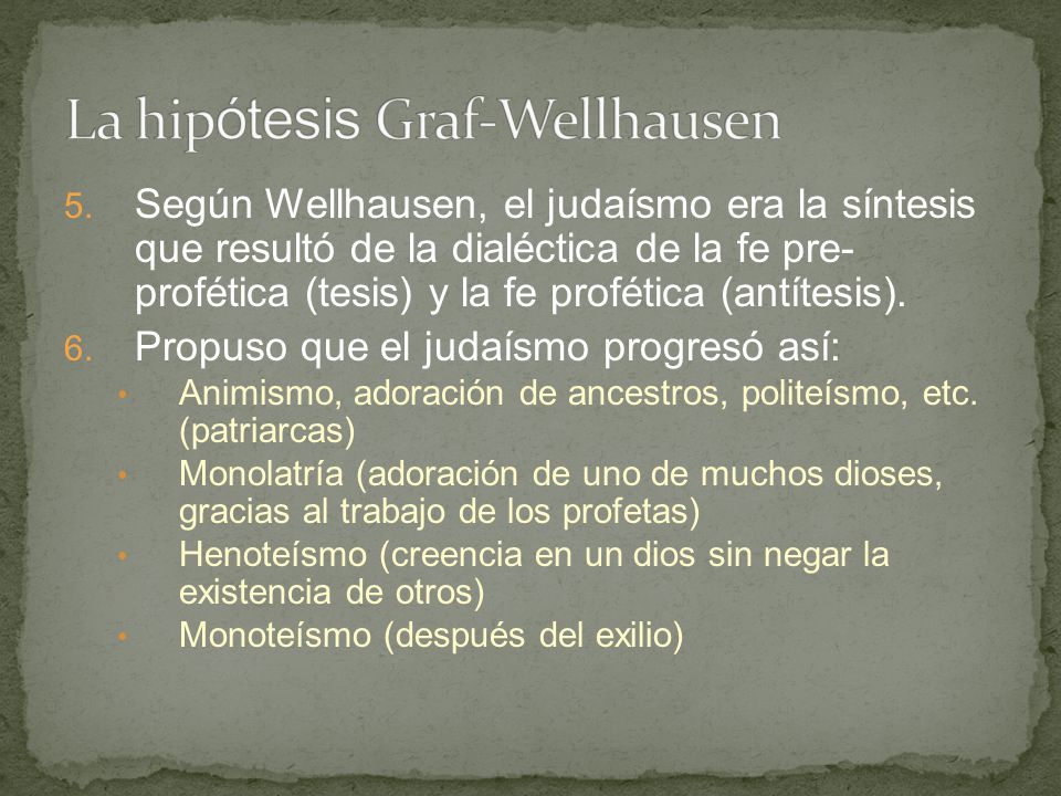 La hipótesis Graf-Wellhausen