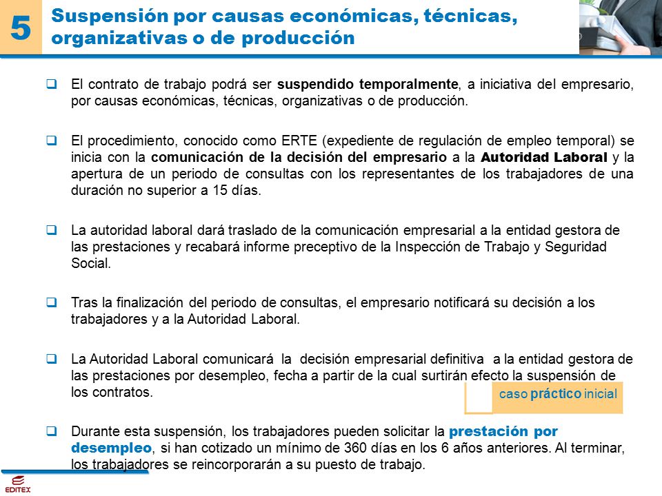 Suspensión por causas económicas, técnicas, organizativas o de producción