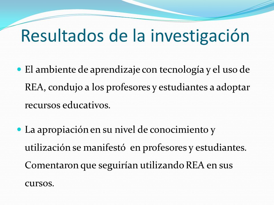 Resultados de la investigación