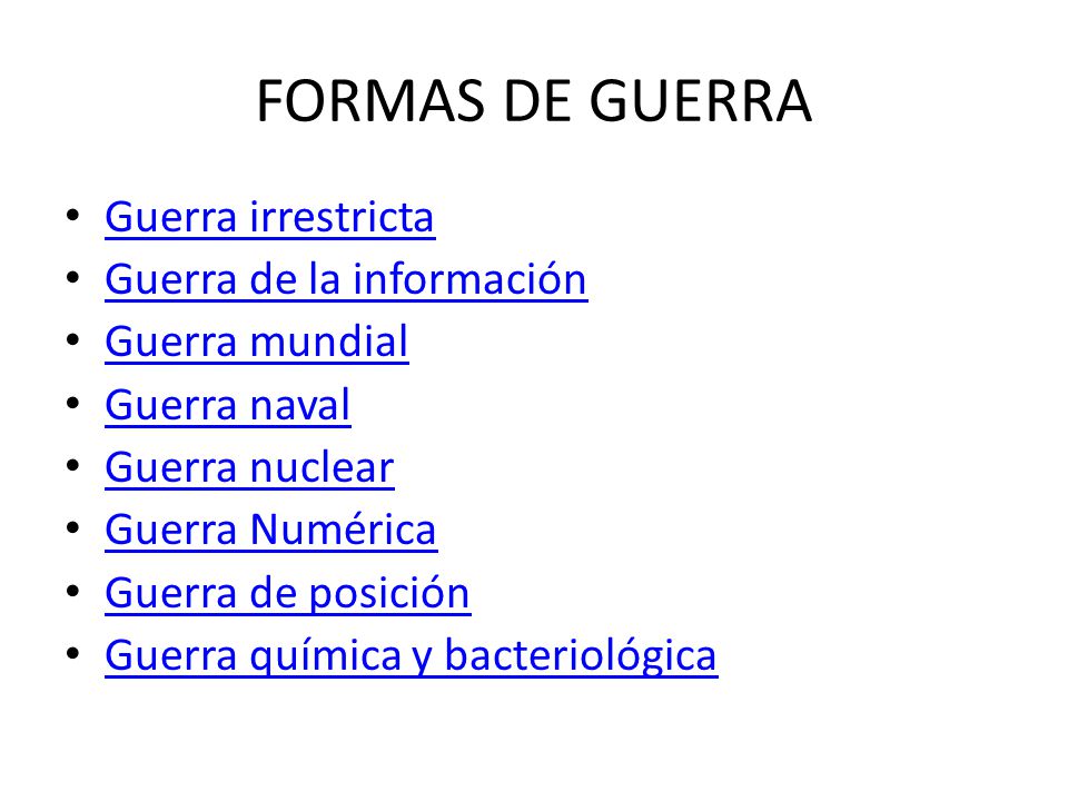 FORMAS DE GUERRA Guerra irrestricta Guerra de la información