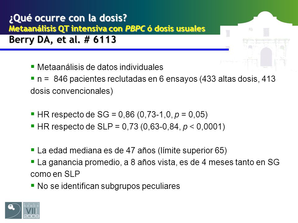 ¿Qué ocurre con la dosis Berry DA, et al. # 6113