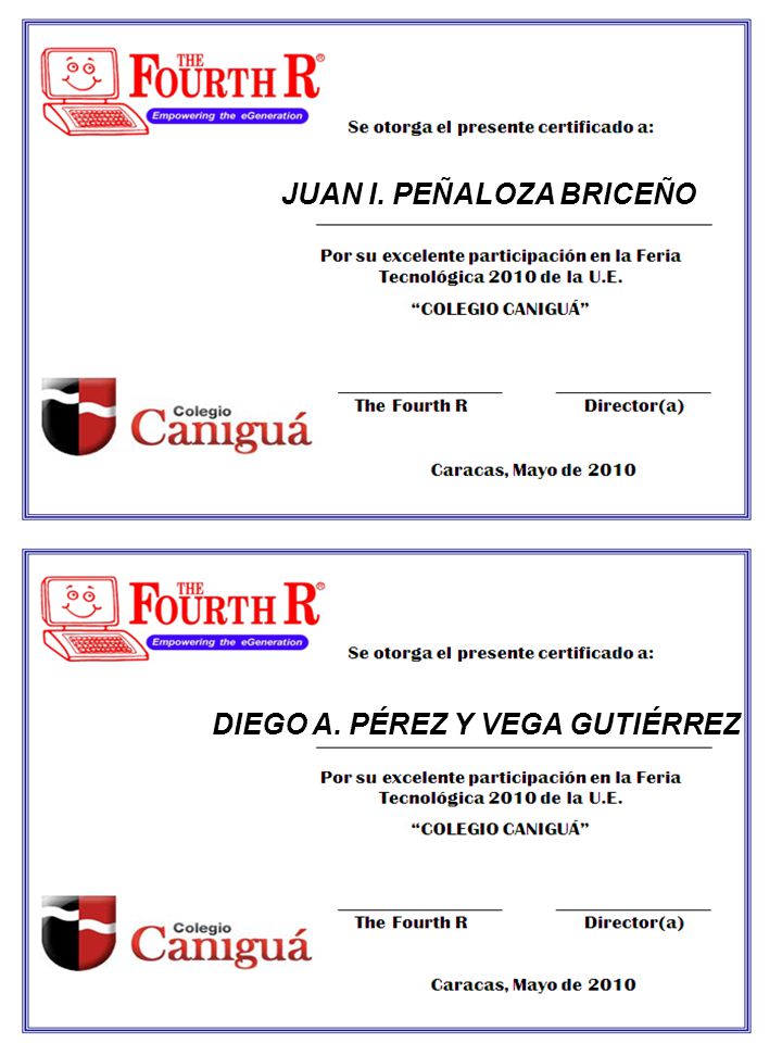 JUAN I. PEÑALOZA BRICEÑO DIEGO A. PÉREZ Y VEGA GUTIÉRREZ