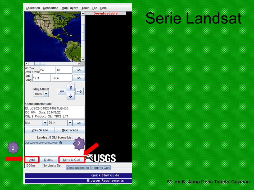 1 2 Serie Landsat M. en B. Alma Delia Toledo Guzmán