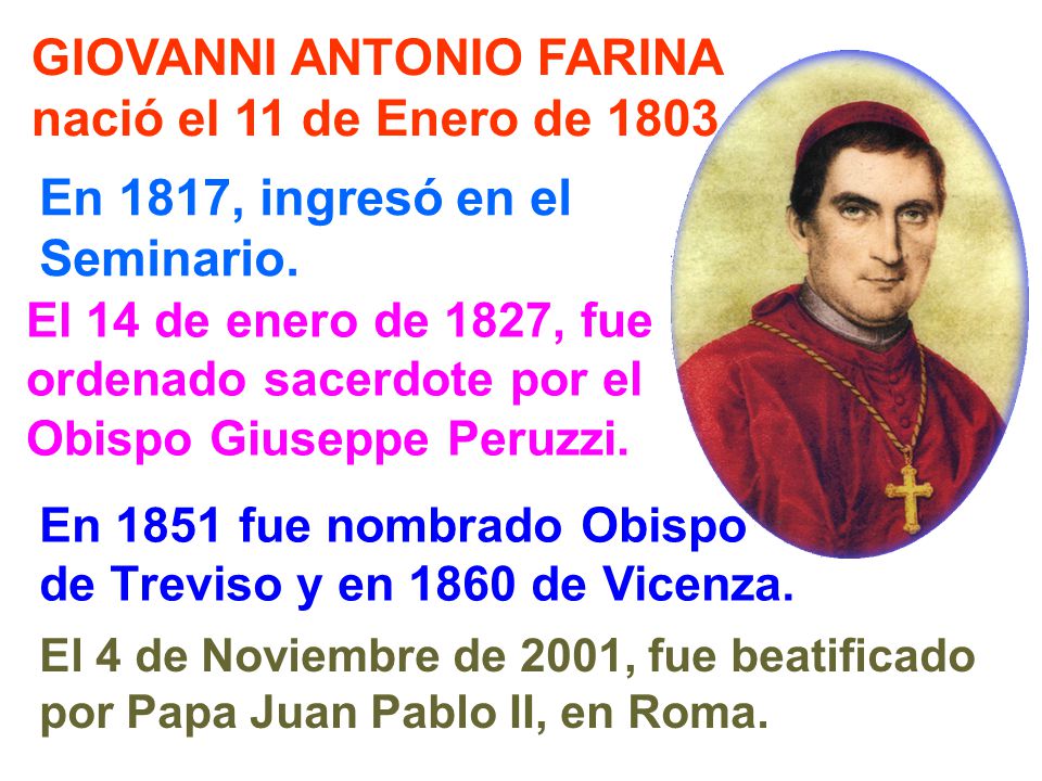 GIOVANNI ANTONIO FARINA nació el 11 de Enero de 1803