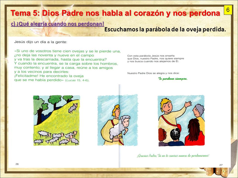 Tema 5: Dios Padre nos habla al corazón y nos perdona
