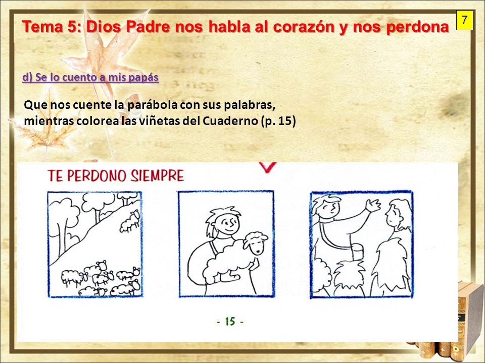 Tema 5: Dios Padre nos habla al corazón y nos perdona