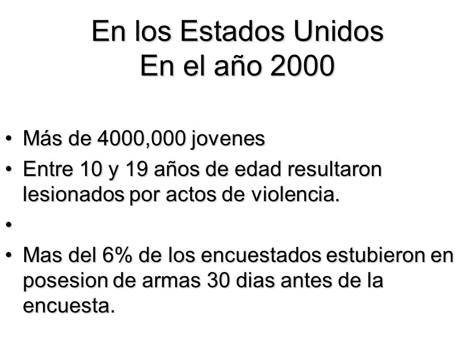 En los Estados Unidos En el año 2000