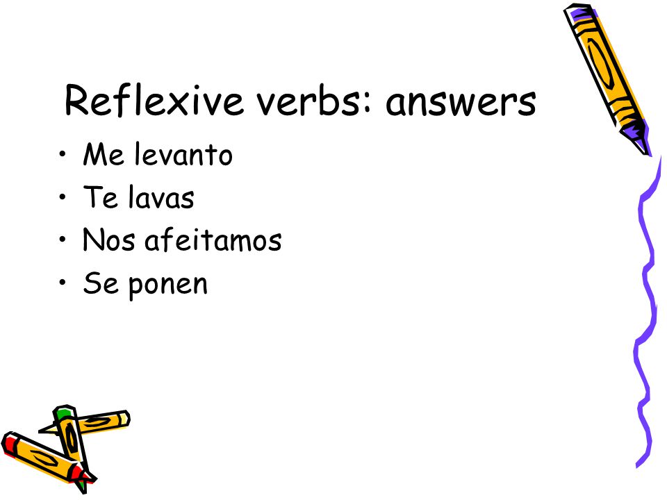 Reflexive verbs: answers