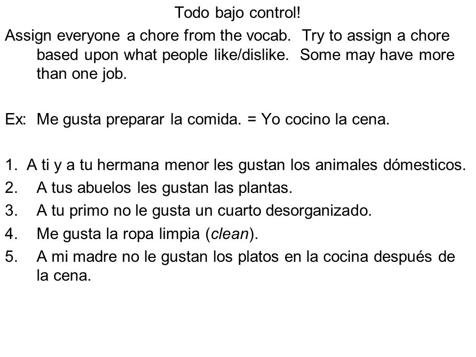 Todo bajo control!