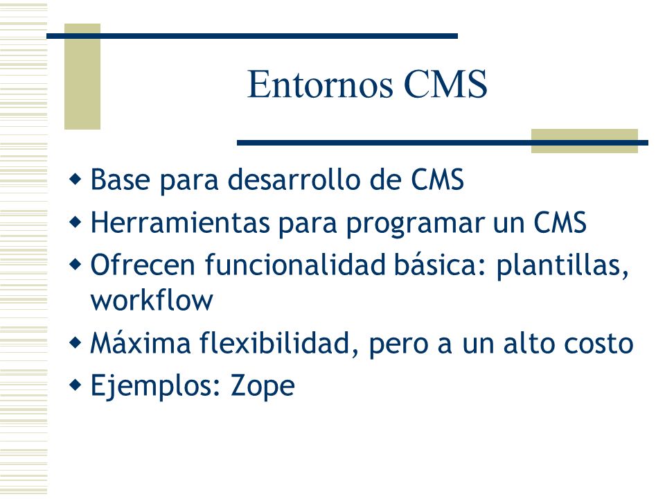 Entornos CMS Base para desarrollo de CMS