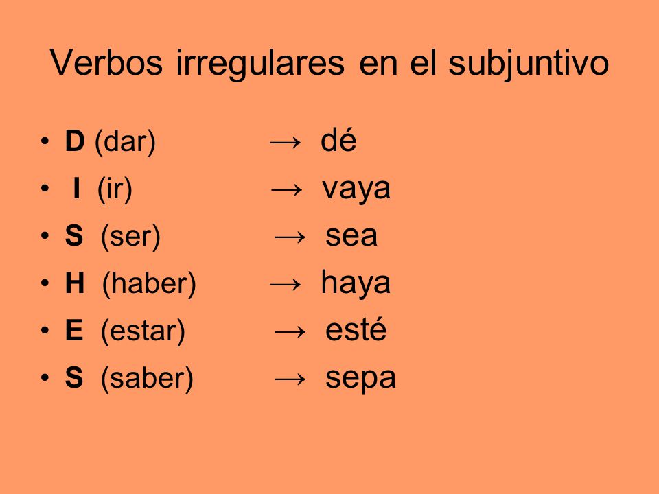 Verbos irregulares en el subjuntivo