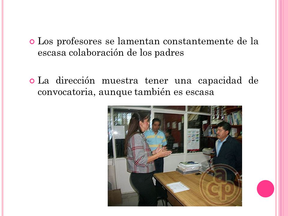 Los profesores se lamentan constantemente de la escasa colaboración de los padres