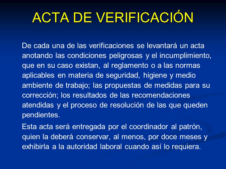 ACTA DE VERIFICACIÓN